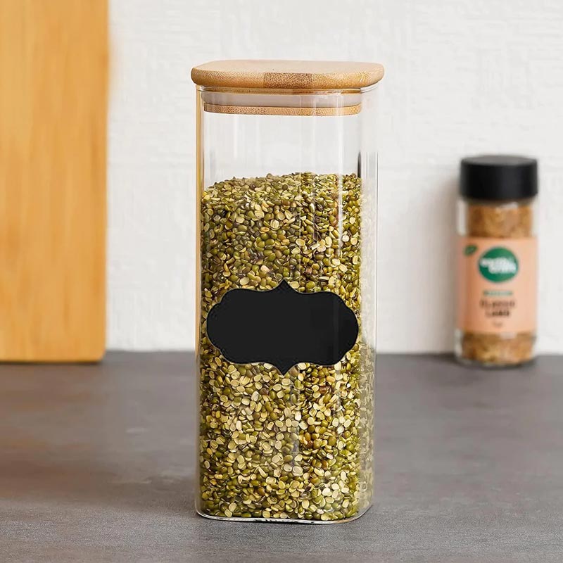 Glass Bamboo Lid Air Tight Jar | 1L