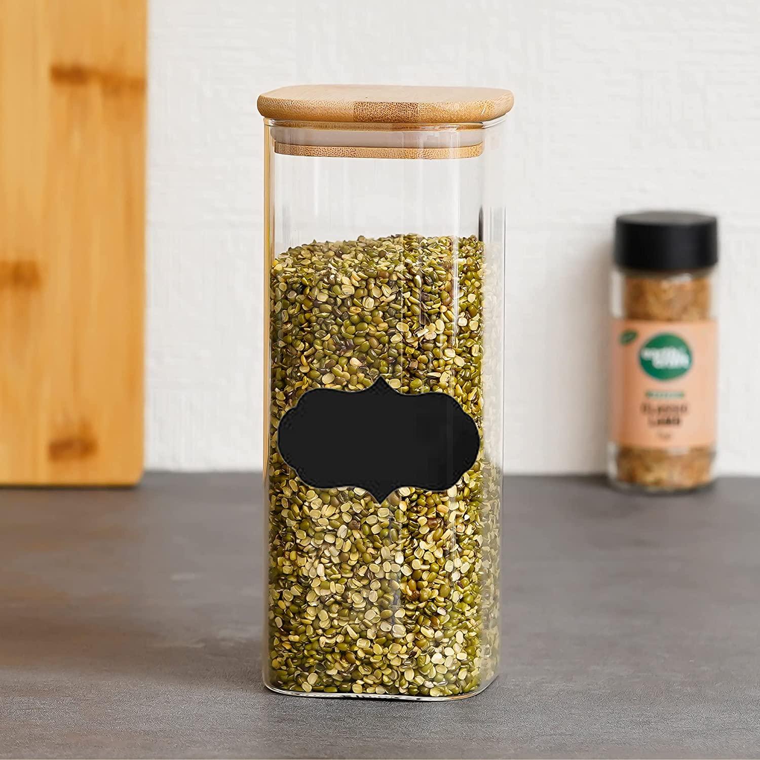 Glass Bamboo Lid Air Tight Jar | 1L