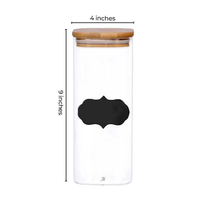Glass Bamboo Lid Air Tight Jar | 1L