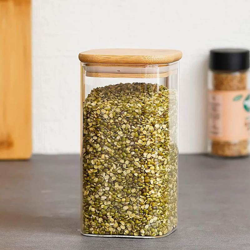 Glass Bamboo Lid Air Tight Jar | 700 ml