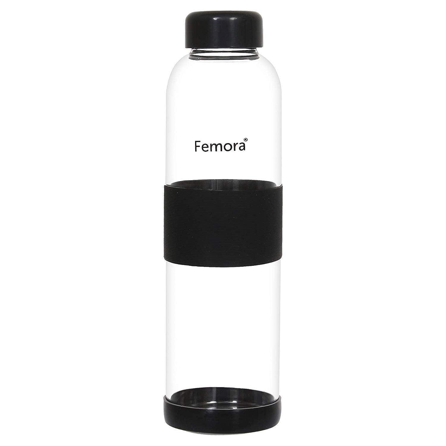 Borosilicate Glass Silicone Grip Fridge Bottle | Set of 4