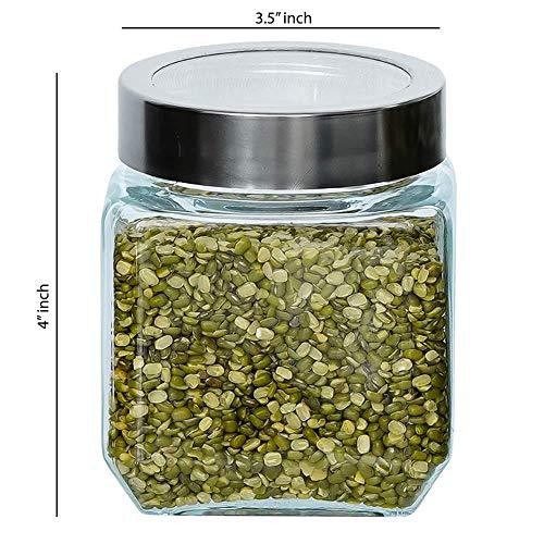 Glass Cuboid Kitchen Storage Jar | 500 ml