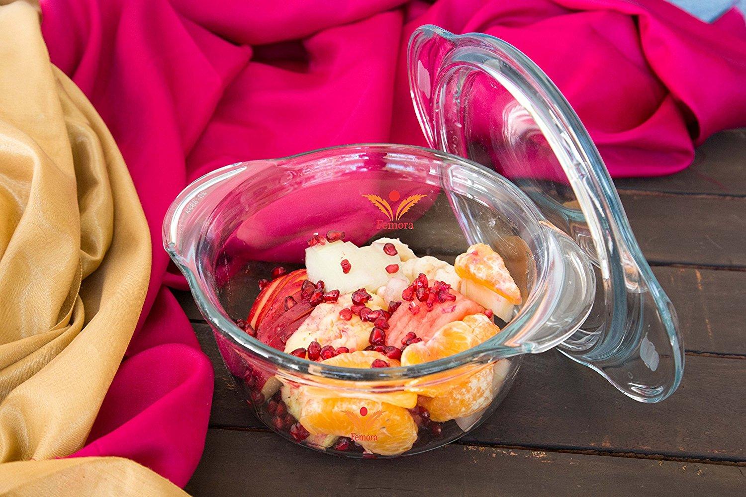 Borosilicate Glass Multipurpose Casseroles | 700 ml & 1.5L | Set of 2