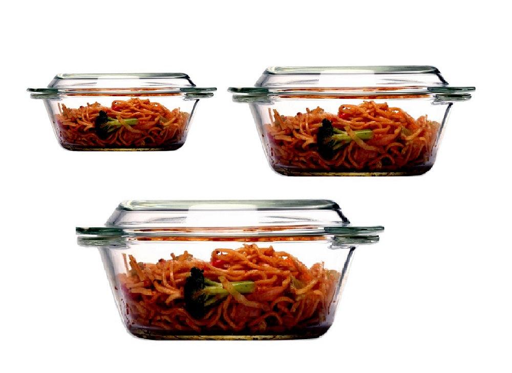 Borosilicate Glass Multipurpose Casseroles | 700 ml & 1L | Set of 2