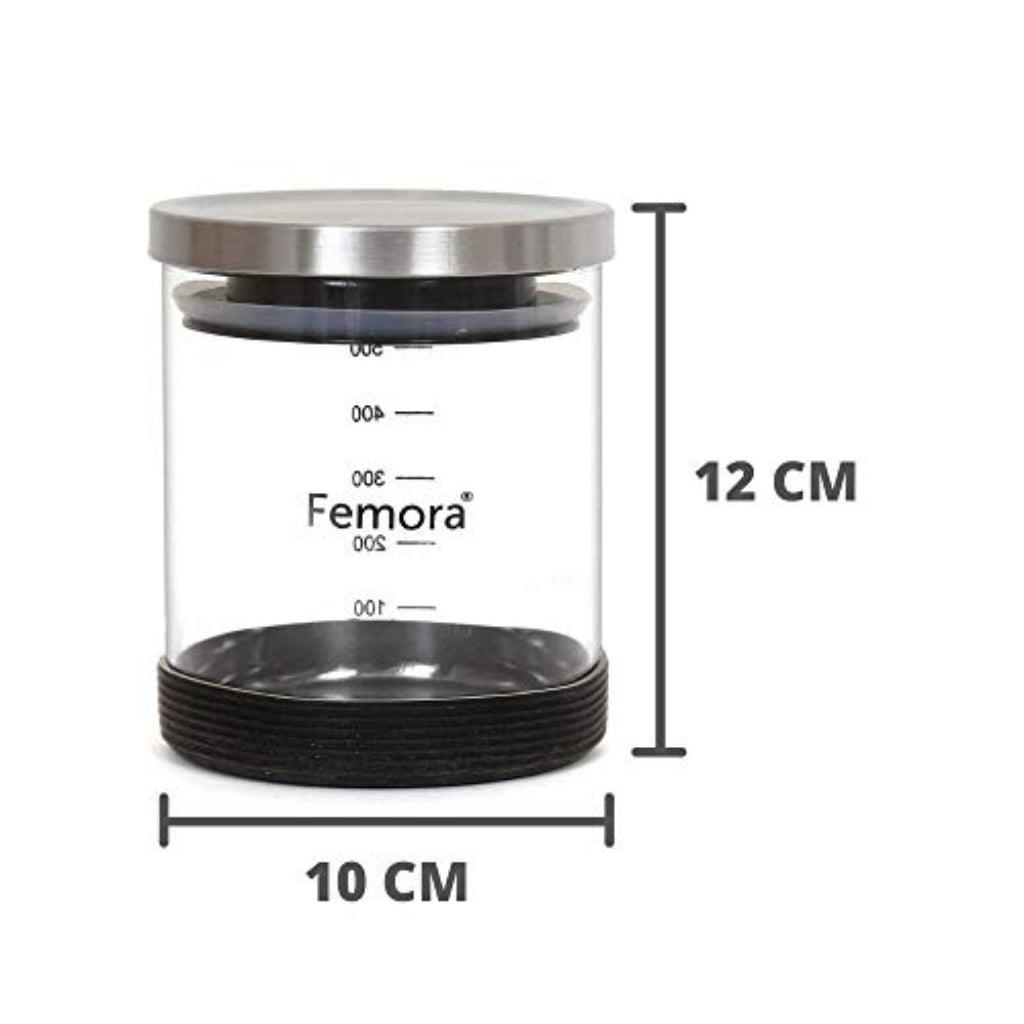 Borosilicate Glass Air With Tight lid Jar| Gift Set | 500 ml | Set of 2