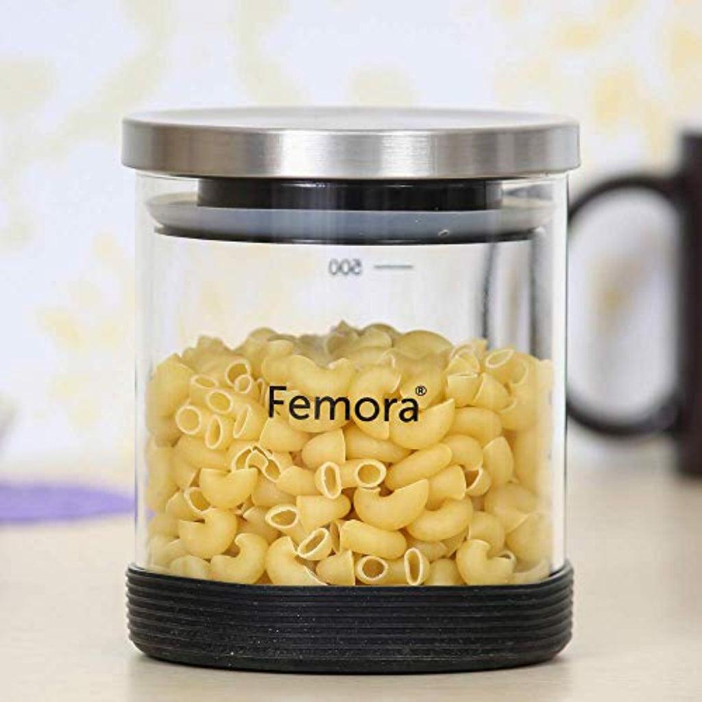 Borosilicate Glass Air With Tight lid Jar| Gift Set | 500 ml | Set of 2