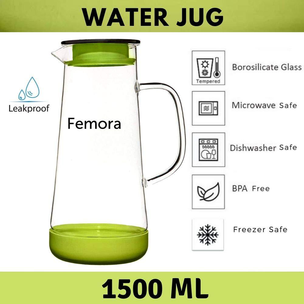 Borosilicate Glass Jug with SS Metallic Lid | 1500 ml