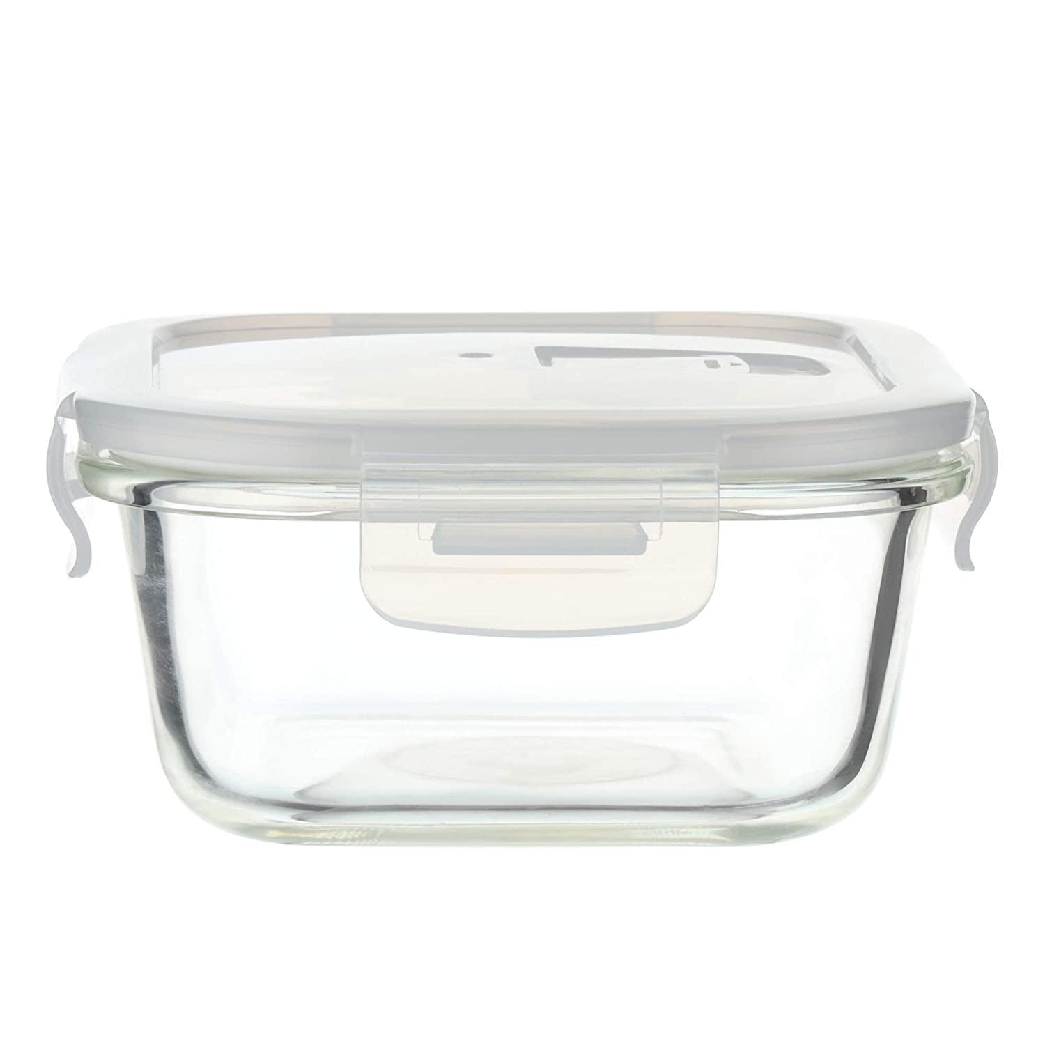 Borosilicate Glass Square Container Camel Black Lunch Box | 300ml | Set of 2