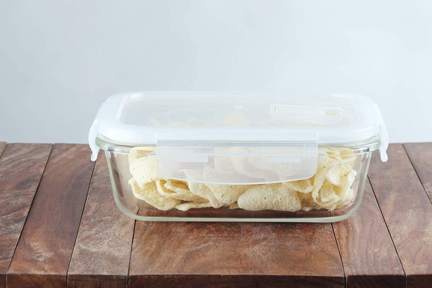 Borosilicate Glass Rectangle Container/Lunch Box | 400ml & 620ml | Set of 2