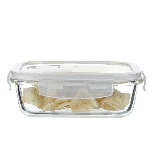 Borosilicate Glass Rectangle Container Grey Black Lunch Box | 400 ml | Set of 3