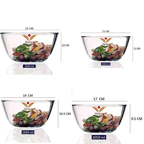 Classic Glass Mixing Bowl | Mixed Size Combo | Set of 4