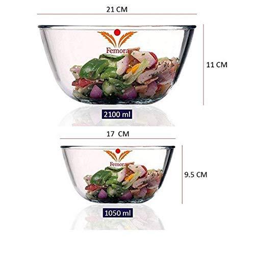 Glass All-Purpose Mixing Bowls | 1L & 2.1L | Set of 2
