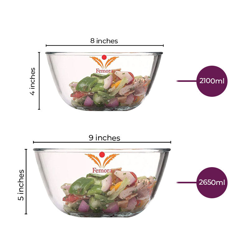 Microwave Safe Mixing Bowls | Set of 2 in Mixed Sizes