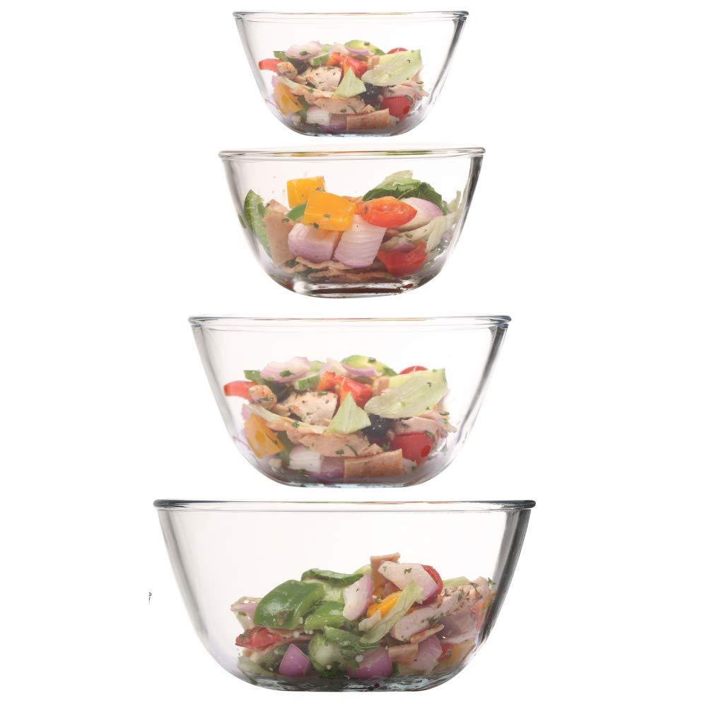 Borosilicate All-Purpose Mixing Bowls | Mixed size Combo- Set of 4 (400ml, 700ml, 1L, 1.6L)
