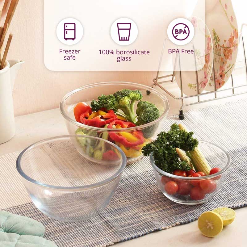 Microwave Safe All Purpose Mixing Bowls  | Set of 3 in Mixed Sizes