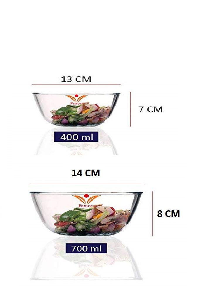 Glass All-Purpose Mixing Bowl | 400 ml & 700 ml | Set of 2