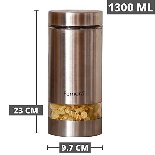 Metallic Clear Glass Kitchen Storage Jars | 1.3L