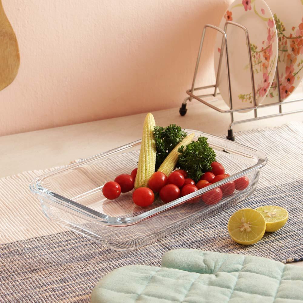 Borosilicate Glass Rectangular & Square Dish | 1.6L & 1.7L | Set of 2