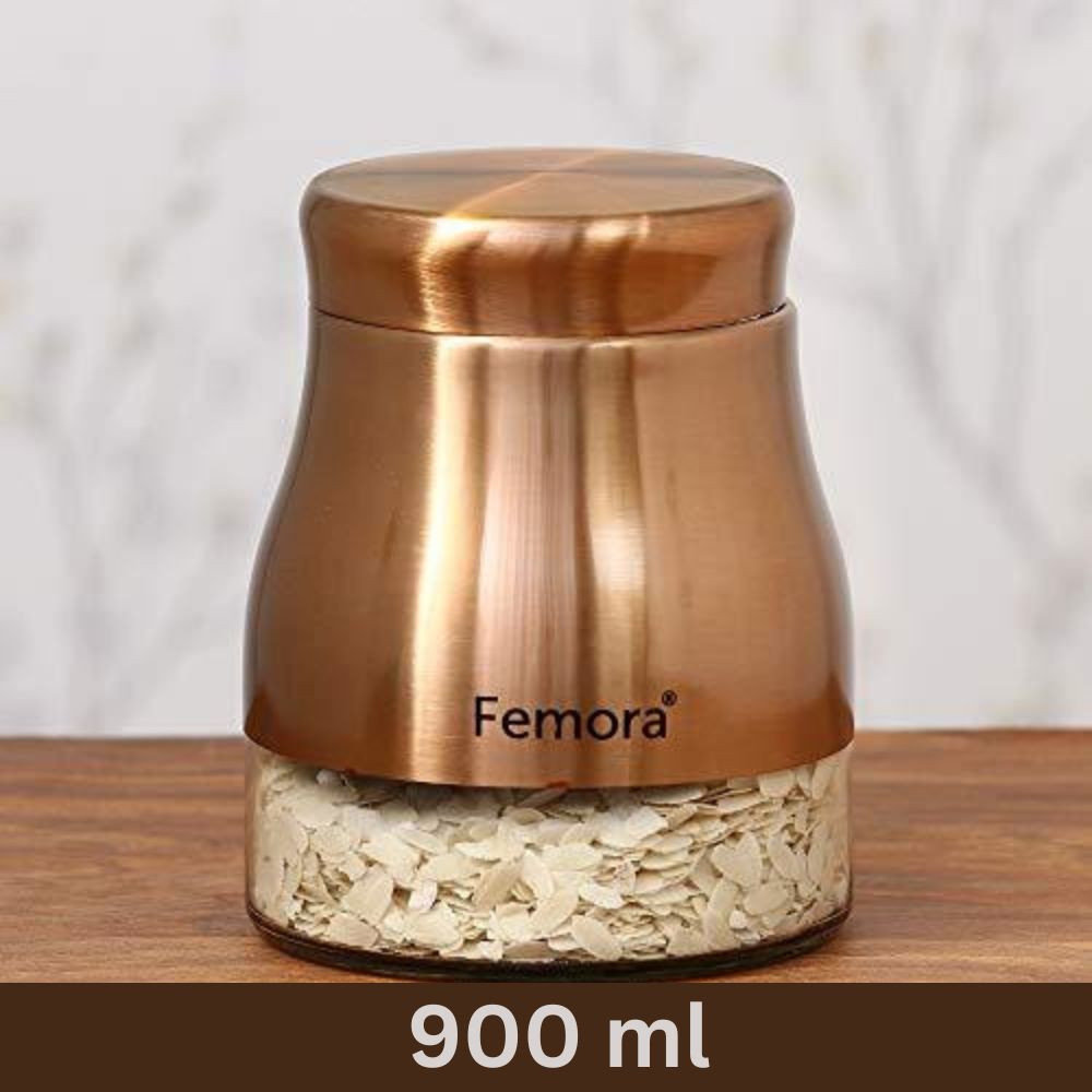 Clear Glass Rose Gold Storage Jar | 900ml, 1.3L & 1.7L
