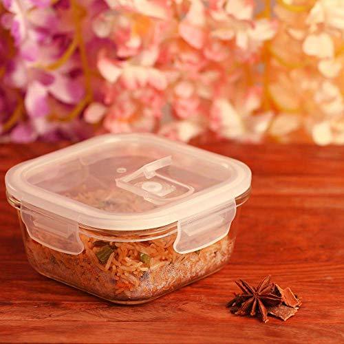 Borosilicate Glass Square Food Storage Container with Air Vent Lid | 300 ml