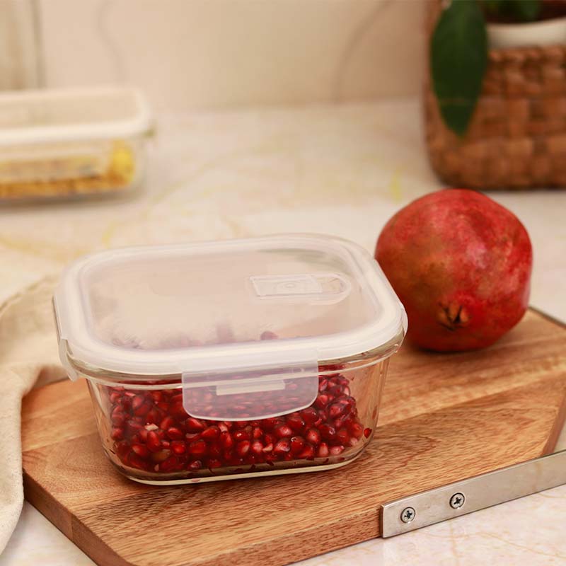 Borosilicate Glass Square Food Storage Container with Air Vent Lid | 300ml, 500 ml, 800ml