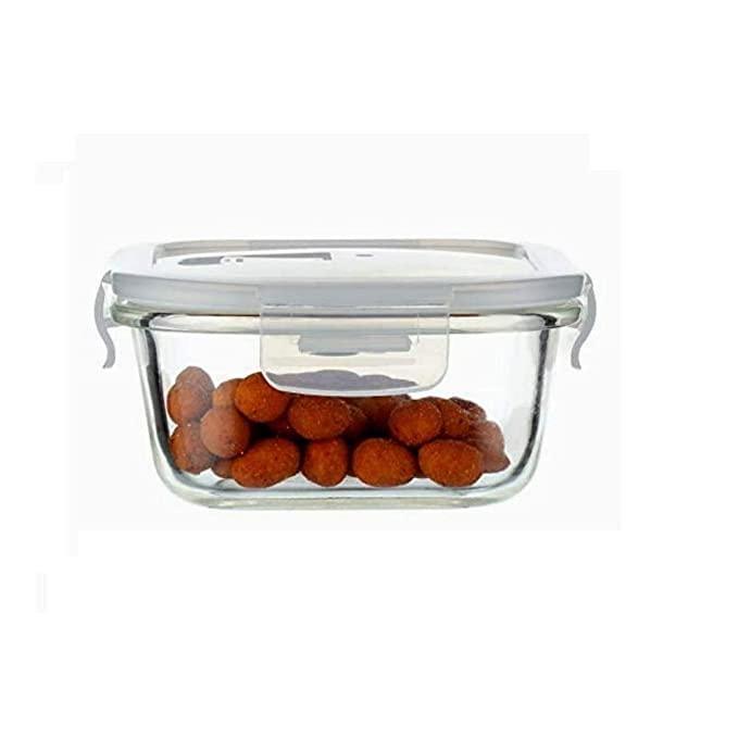 Borosilicate Square Glass Food Storage Container with Air Vent Lid | 800 ml