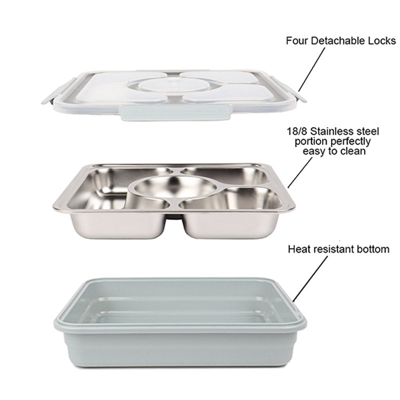 High Stainless Steel Lunch Box | 4 Compartments