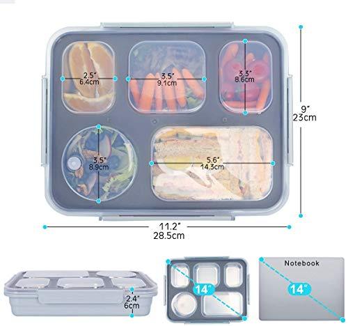 High Steel Rectangle Lunch Box | 5 Compartments
