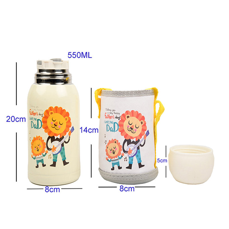 Thermos Flask Vacuum Insulated Stainless Steel Hot & Cold Water Bottle With Bag | 550ML