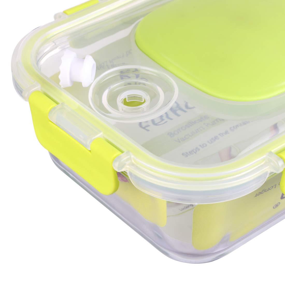 Borosilicate Glass Rectangle Container with Vacuum Pump Lid | 1L