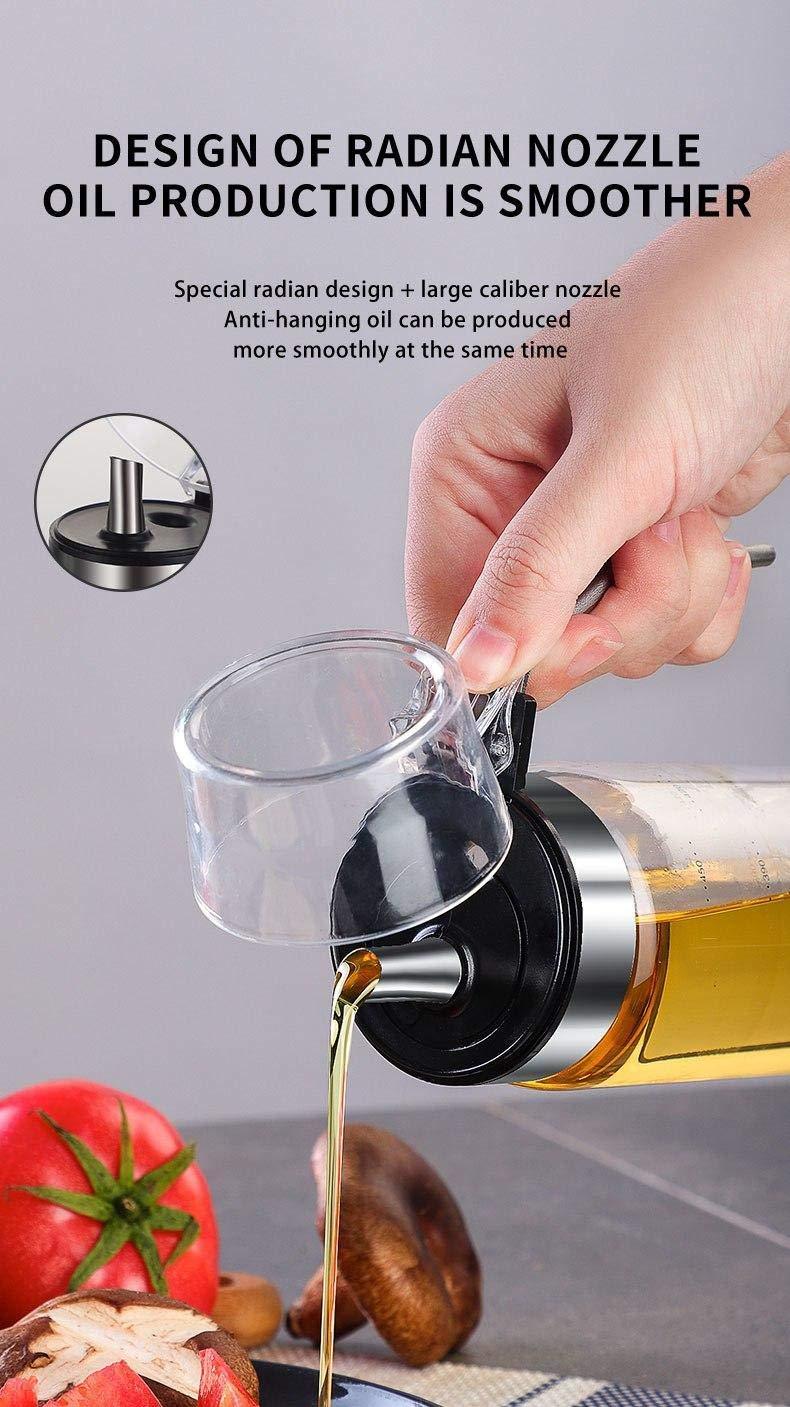 Borosilicate Glass Oil Dispenser with Stopper & Steel Handle | 500 ml