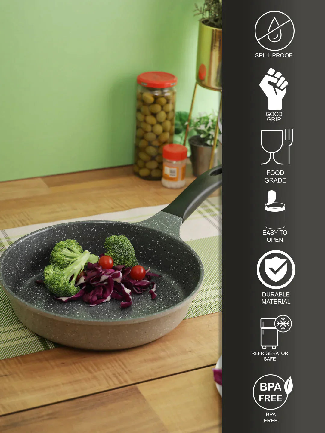 LocknLock Ceramic Marble Coating Stone Grey Fry Pan | Non Toxic | 10 inch