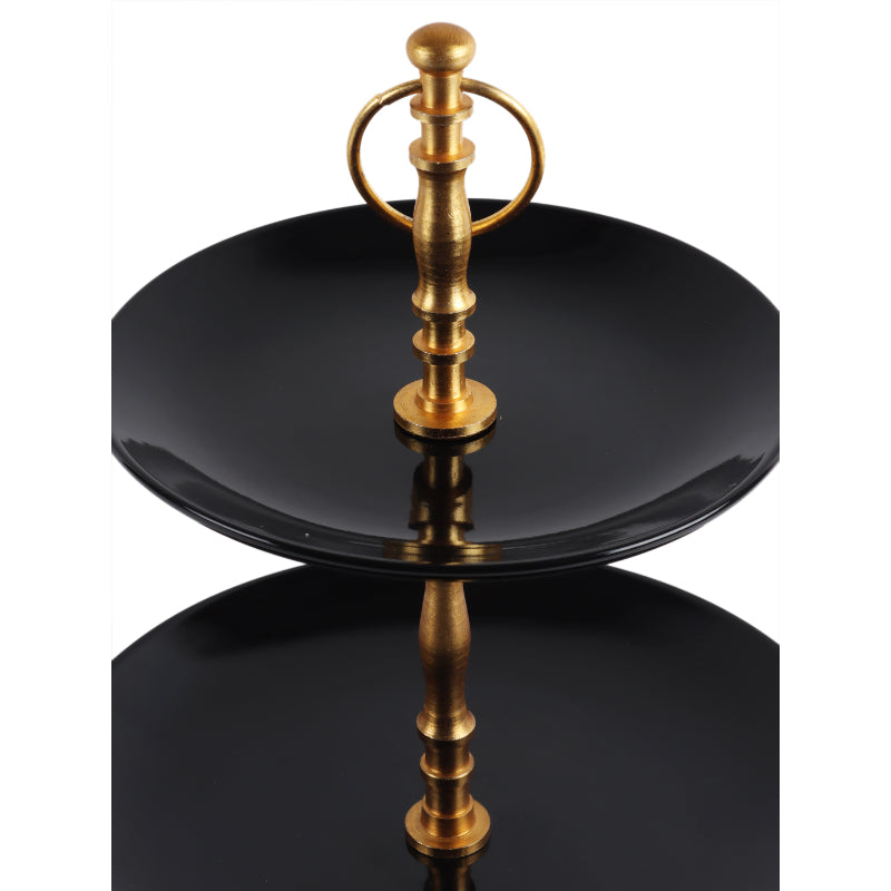 Black Ceramic Double Layer Platter