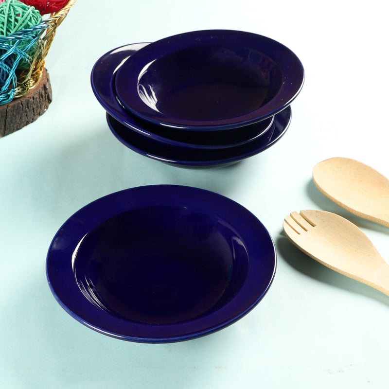 Blue Ceramic Pasta Plate | Set of 4
