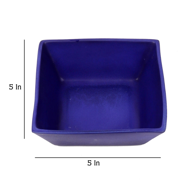Blue Square Ceramic Snacks Bowl | Set of 3