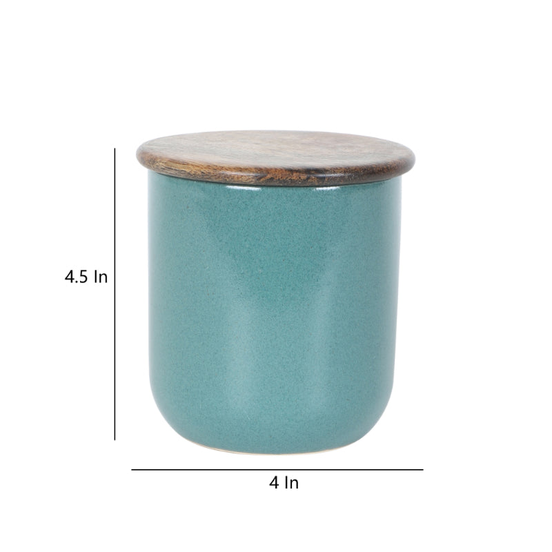 Ceramic Jars with Wooden Lid | Set of 4