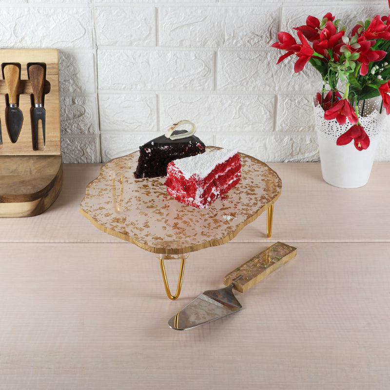 Flex Resin Cake Platter & Server | Set of 2 | Multiple Colors