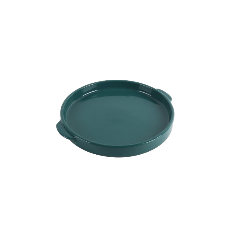 Green Ceramic Bakeware Dish with Handle