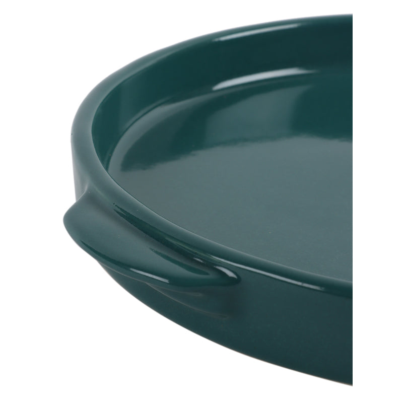 Green Ceramic Bakeware Dish with Handle