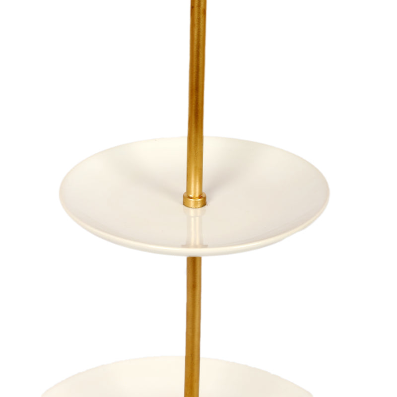 White & Gold Double Layer Detachable Ceramic Platter