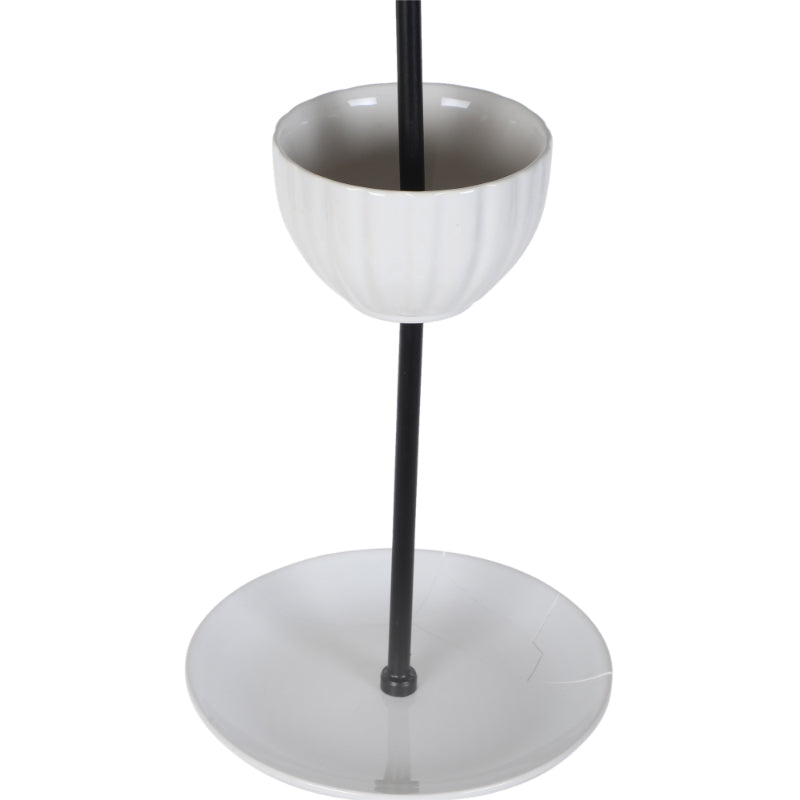 White Ceramic Three Layer Platter with Bowl