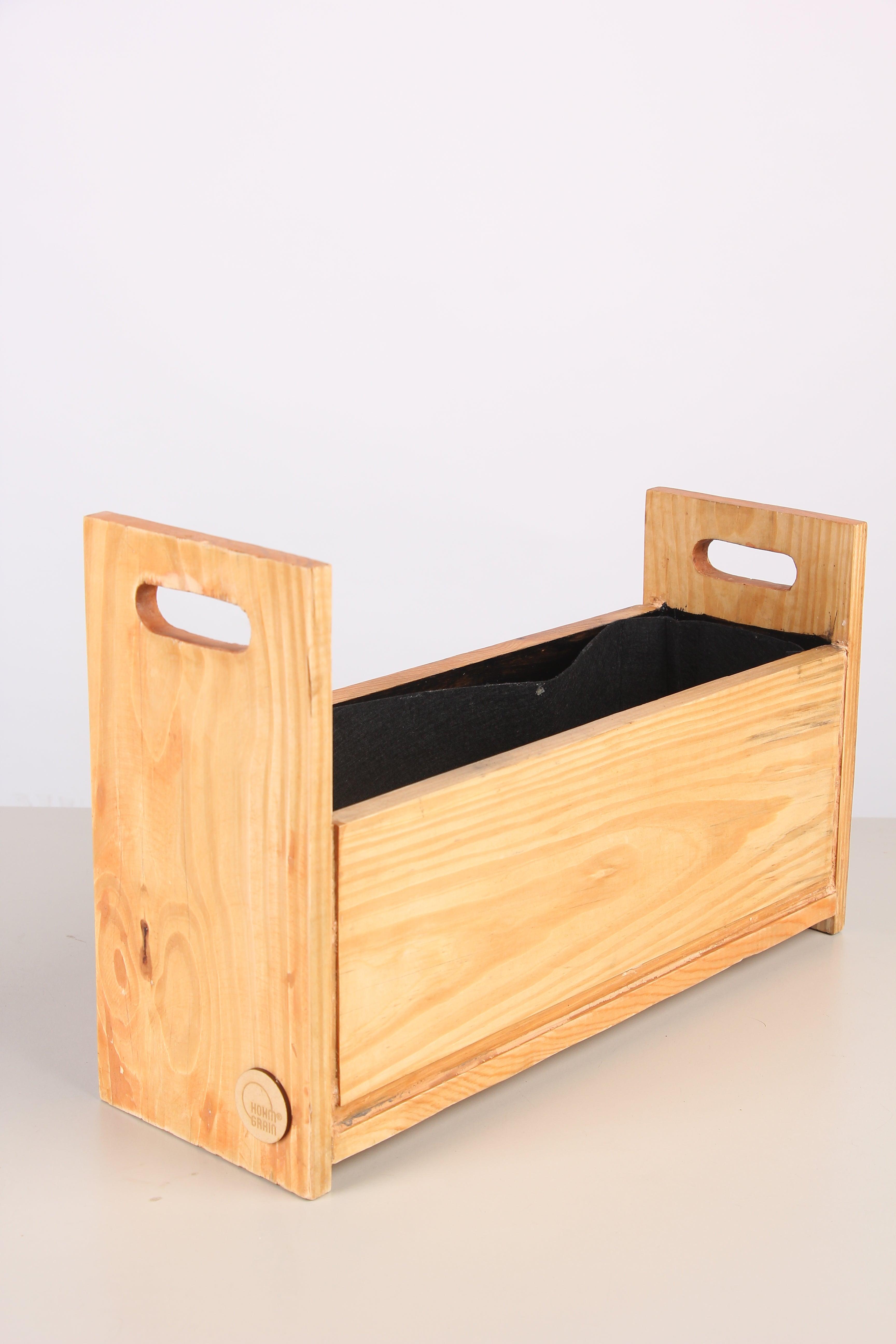 Planter Tray in Pine Wood | Natural Finish