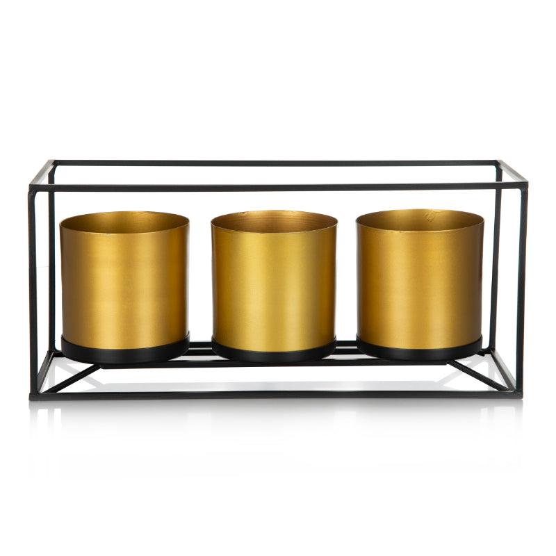 Golden 3 Piece Planter
