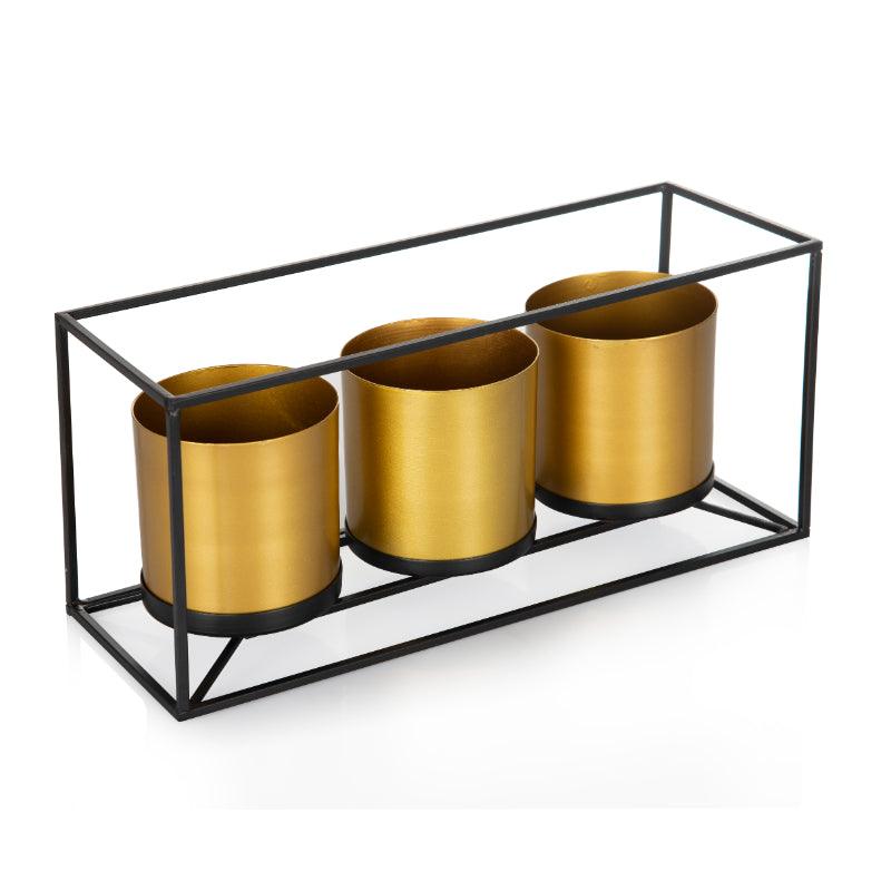 Golden 3 Piece Planter