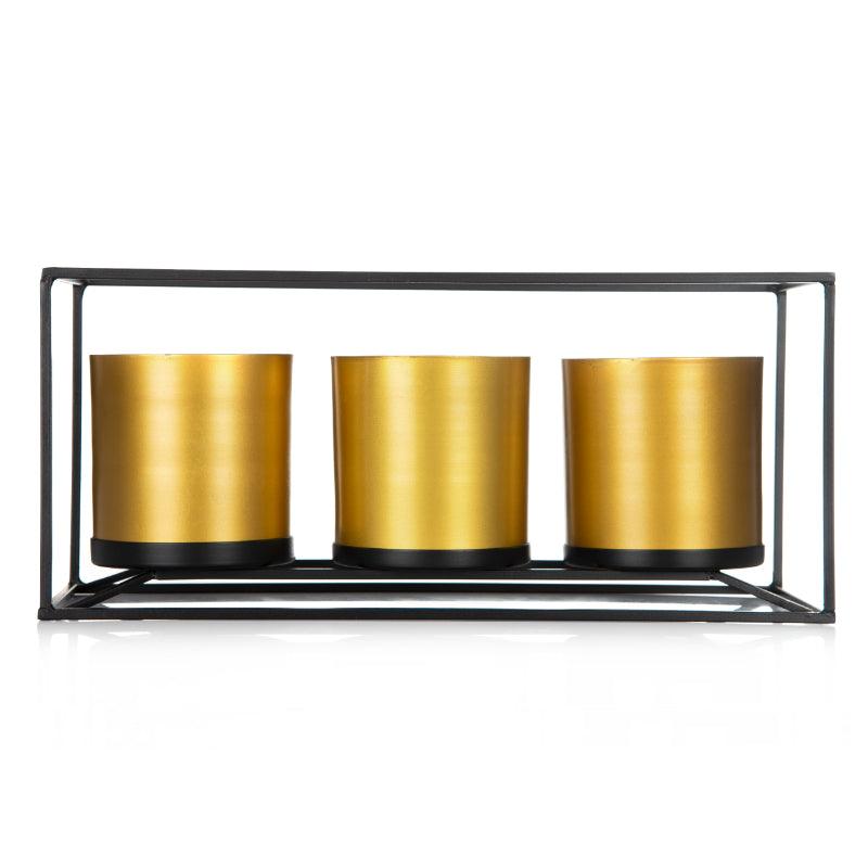 Golden 3 Piece Planter