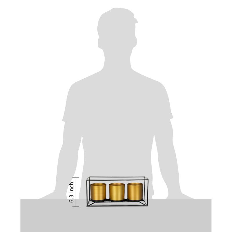 Golden 3 Piece Planter