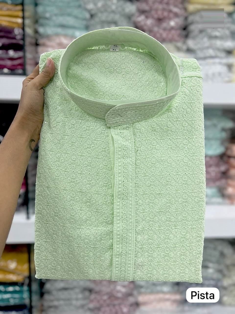 Heavy Rayon with Chicana work Kurta Pajama Set