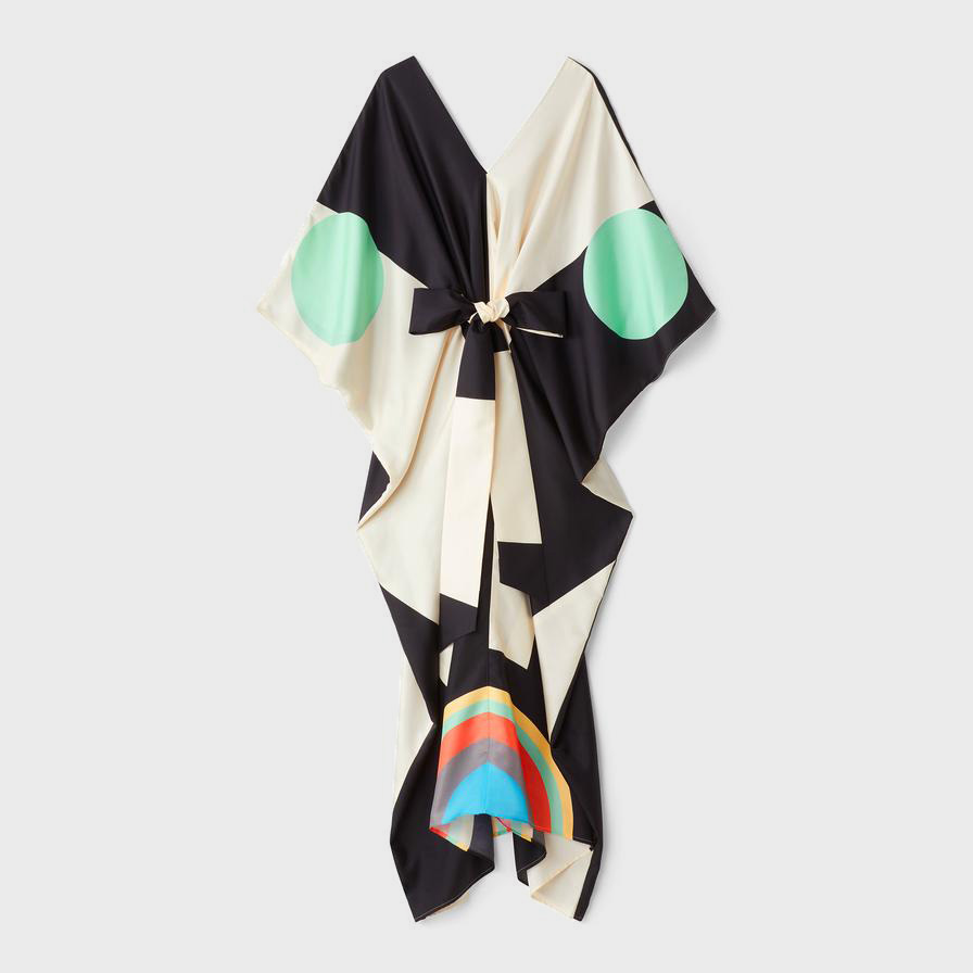 Digital Printed Soft Satin Silk Kaftan, Party Wear Women's Caftan