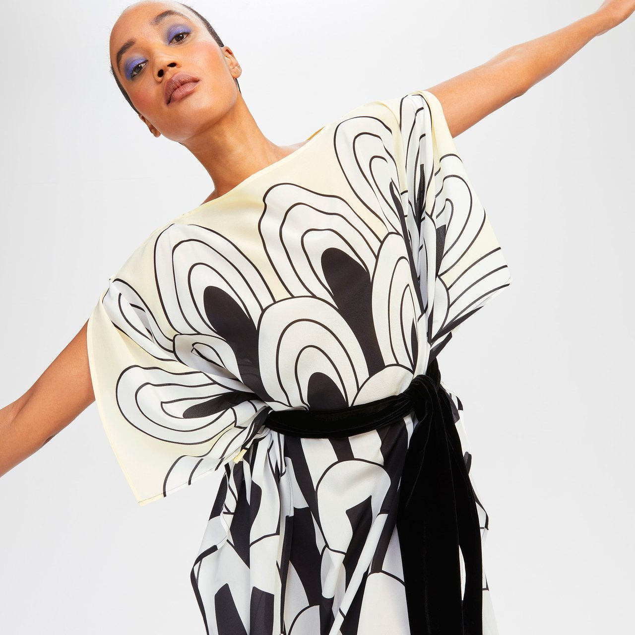 Soft Silk Crepe Kaftan, Party Wear Long Caftan