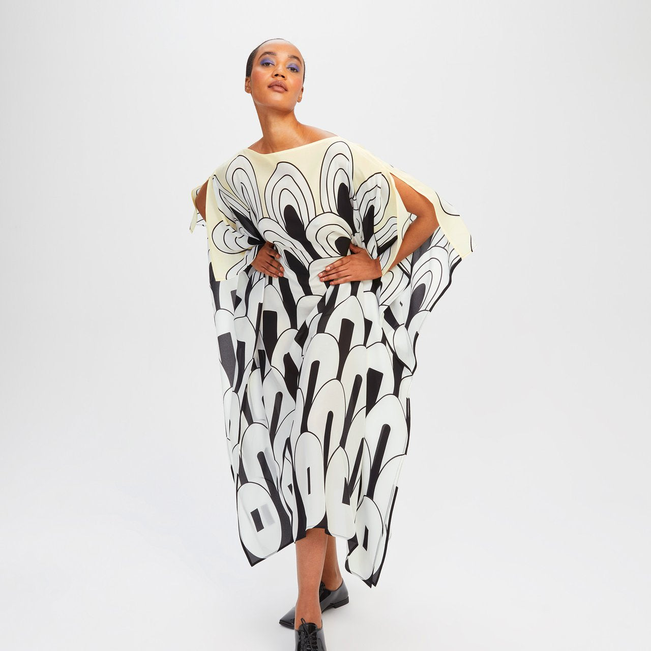 Soft Silk Crepe Kaftan, Party Wear Long Caftan
